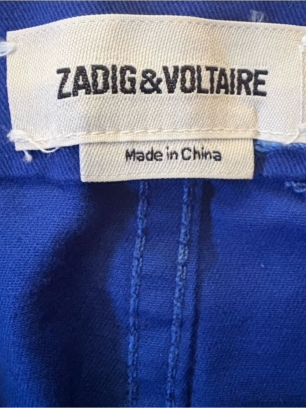 Zadig & Voltaire Utility Mini Skirt Blue Cargo Snap Pocket Raw Hem Size Small - Picture 2 of 7